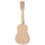 21 inches White Wooden Ukulele Soprano Hawaiian DIY Guitar Uke Kit Musical Instrument