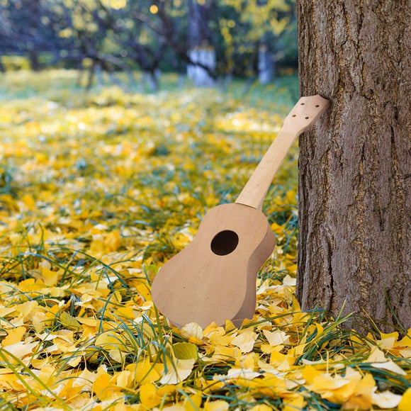 21 inches White Wooden Ukulele Soprano Hawaiian DIY Guitar Uke Kit Musical Instrument