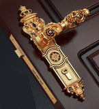 European Luxury Wooden Door Handle Lock for Rooms & Villas