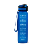 Tritan Water Bottle with Time Marker Bounce Cover, Motivational Water Bottle with Leakproof Lid for Sports Cycling and Outdoors