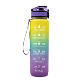 Tritan Water Bottle with Time Marker Bounce Cover, Motivational Water Bottle with Leakproof Lid for Sports Cycling and Outdoors