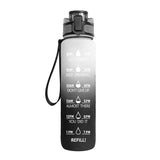 Tritan Water Bottle with Time Marker Bounce Cover, Motivational Water Bottle with Leakproof Lid for Sports Cycling and Outdoors