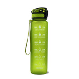 Tritan Water Bottle with Time Marker Bounce Cover, Motivational Water Bottle with Leakproof Lid for Sports Cycling and Outdoors