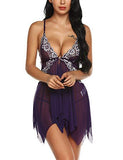 Lace Style, Translucent, Mesh, Suspender Skirt Set