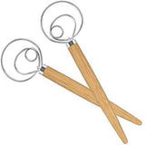 Stainless Steel Coil Whisk with Wooden Handle for Mixing