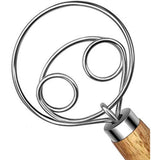 Stainless Steel Coil Whisk with Wooden Handle for Mixing
