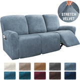 Elastic Full-inclusive Rocking Chair Cover, American Sofa Cover, Protective Thick Fabric Three Seat Recliner Cover