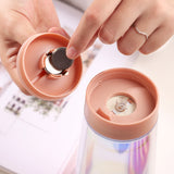 Luminous Creative Coffee Plastic Cup, Light Gradient Portable Student Double Straw Water Tumbler
