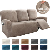 Elastic Full-inclusive Rocking Chair Cover, American Sofa Cover, Protective Thick Fabric Three Seat Recliner Cover