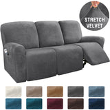 Elastic Full-inclusive Rocking Chair Cover, American Sofa Cover, Protective Thick Fabric Three Seat Recliner Cover