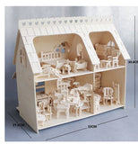 DIY Wooden Assembly Cottage House Model — Mini 3D Building Kit with Furniture, Educational Toy