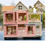 DIY Wooden Assembly Cottage House Model — Mini 3D Building Kit with Furniture, Educational Toy