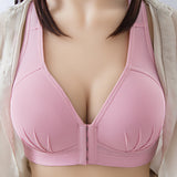 Large Size Front Button, Comfortable, Breast Gathers, Breathable Thin Non-wire Bra