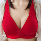 Large Size Front Button, Comfortable, Breast Gathers, Breathable Thin Non-wire Bra