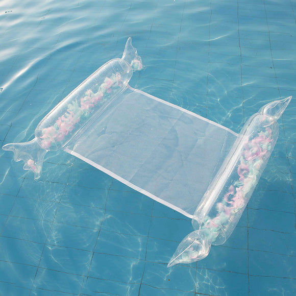 New Water Recliner Candy Sequins Water Floating Bed Feather Inflatable Hammock Summer Water Inflatable Floating Row