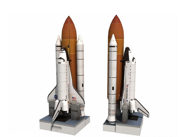 Space Shuttle, 3D Paper Model, DIY Handmade Paper Mold, Decoration Toy