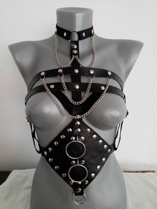 PU Erotic Fetish Dress, Adult Exotic Camisole Bondage, Women's Clothing Accessories, Body Belt Leather Straps