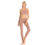 Professional Yoga Suit, Female Running Dance Quick-drying Wicking Sports Fitness Yoga Bra and Cutting Woven Yoga Pants