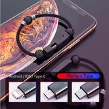 Data Cable Bracelet, Portable Leather Charging Device