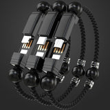Data Cable Bracelet, Portable Leather Charging Device