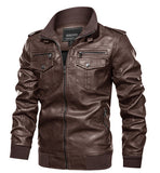 Spring and Autumn, Men's Sports Washed Retro Leather Jacket
