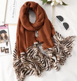 Unisex Cotton Leopard Print Long Gauze Scarf