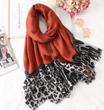 Unisex Cotton Leopard Print Long Gauze Scarf