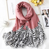 Unisex Cotton Leopard Print Long Gauze Scarf