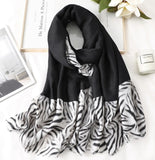 Unisex Cotton Leopard Print Long Gauze Scarf
