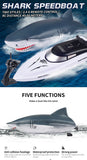 New Electric Shark RC Boat Vehicles, Waterproof Swimming Pool Simulation Model Toy, 2-in-1 High-speed Remote Control Boat