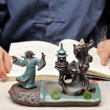 Ge Kiln Backflow Indoor Pan Sandalwood Incense Burner, Zen Ceramic Creative Tea Table Decoration
