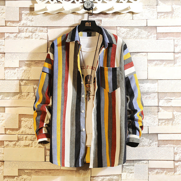 Striped Casual Long-sleeved Wild Youth Hip-hop Top