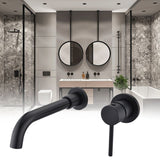 Concealed Basin Faucet, Black Frosted Recessed Faucet