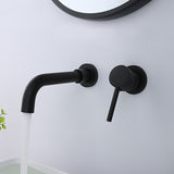 Concealed Basin Faucet, Black Frosted Recessed Faucet