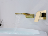 Concealed Copper Wall-mounted Black Hot and Cold Waterfall Basin Faucet
