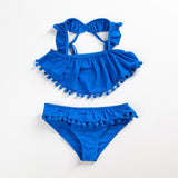 Children's Furball Lace Striped Split Bikini