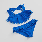 Children's Furball Lace Striped Split Bikini