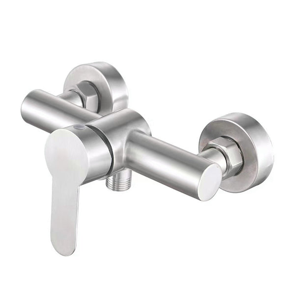 Stainless Steel Hot and Cold Water Mixer, Wall Mounted Metal Handle Shower Faucets