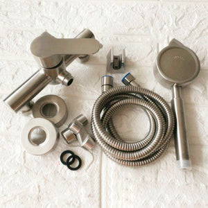 Stainless Steel Hot and Cold Water Mixer, Wall Mounted Metal Handle Shower Faucets