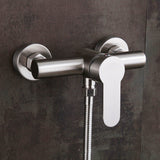 Stainless Steel Hot and Cold Water Mixer, Wall Mounted Metal Handle Shower Faucets