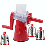 Multi-functional 4-in-1 Manual Vegetable Cutter, Round Mandoline & Cheese Slicer