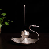 Handmade Silver Swan, Copper Incense Holder, Line Aroma Diffuser