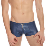 Men's Stage Short Panties, Sexy Imitation Leather, Shining Boxer Trunks