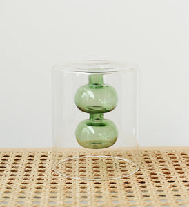 Retro Stained Glass Vase, Gourd Hydroponic Flower Pot