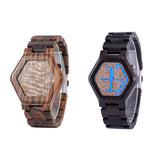 LED Display, Wooden Watch, Men's Wood Night Vision, Wristwatches