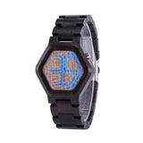 LED Display, Wooden Watch, Men's Wood Night Vision, Wristwatches