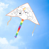 Homemade Material Kit, Cartoon Painting, Coloring Graffiti Handicraft Bamboo Drawing Kite