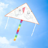 Homemade Material Kit, Cartoon Painting, Coloring Graffiti Handicraft Bamboo Drawing Kite
