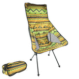 Portable Folding Beach Chair with Extended Backrest, Moon Chair Lunch Break Aluminum Recliner