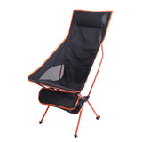 Portable Folding Beach Chair with Extended Backrest, Moon Chair Lunch Break Aluminum Recliner